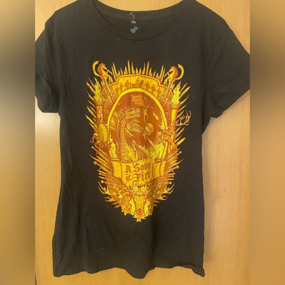 Ladies gamer- dragon- song if fire tshirt